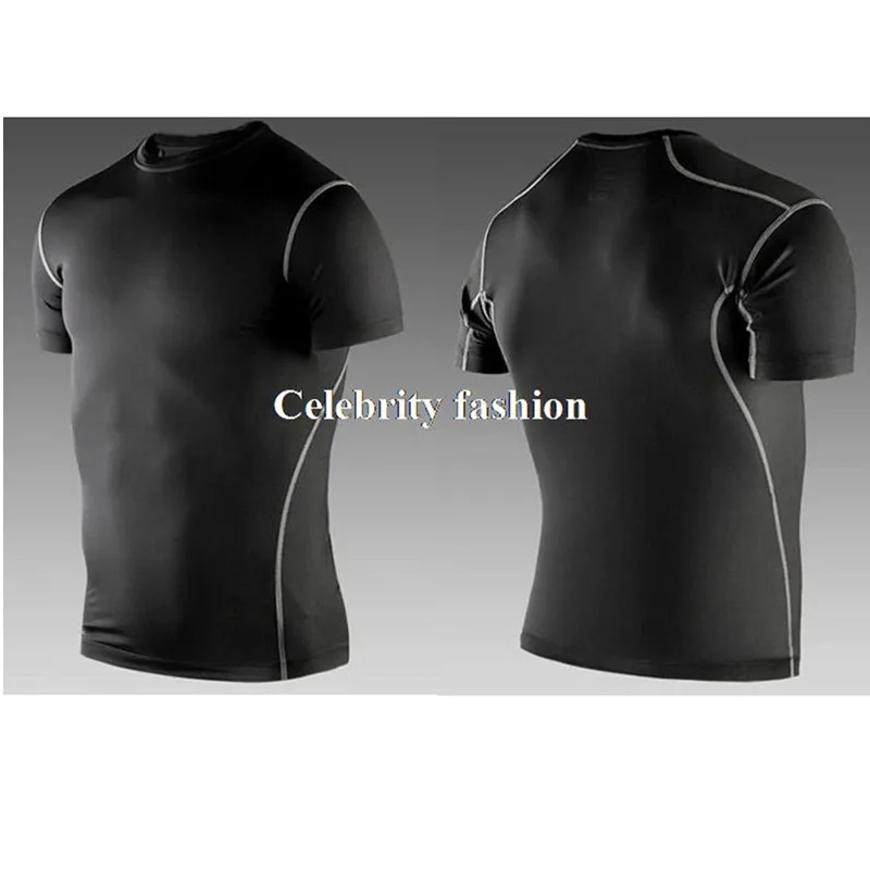 

#1003 Men Sports Gym Running Boxing Training Compression Base Layers Under Tops Shirts Thermal Top Skins Gear Wear Size S-3XL
