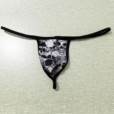 

2017 High Quality Men's Thongs Printing G string Thong Skull Map Gay Underwear Male New Gay Polyester Jockstrap Size M L XL
