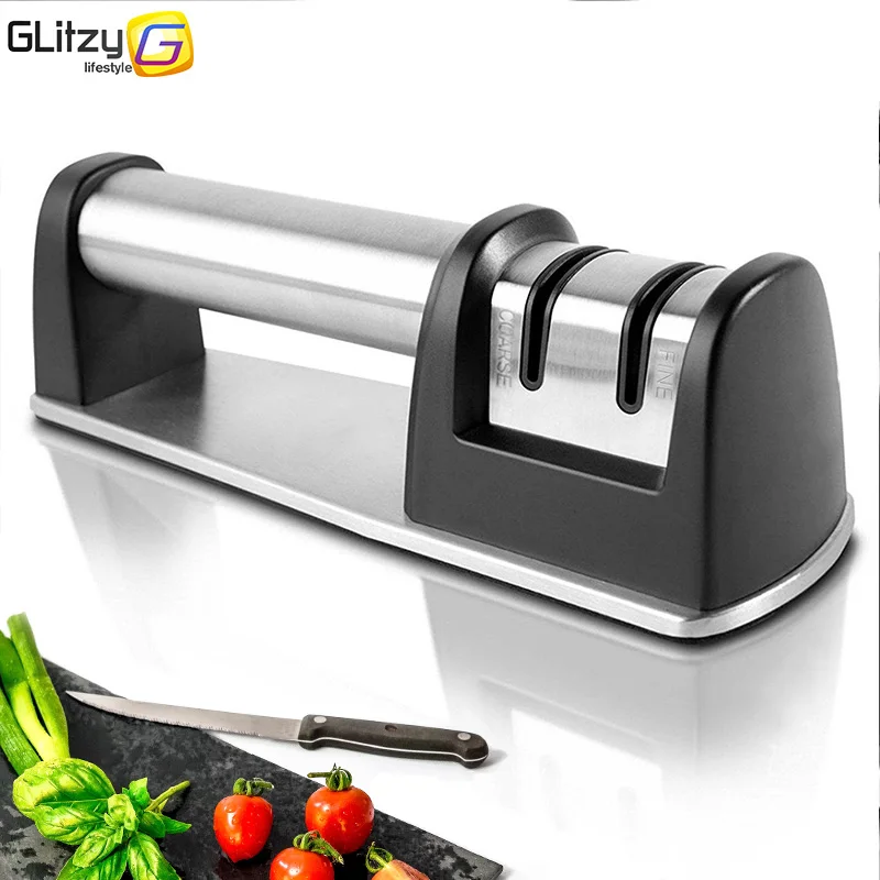 

Knife sharpener Kitchen Knives Grinder Whetstone Sharpening Stone Grindstone 2 Stage Tungsten Ceramic Knife Accessories Tool