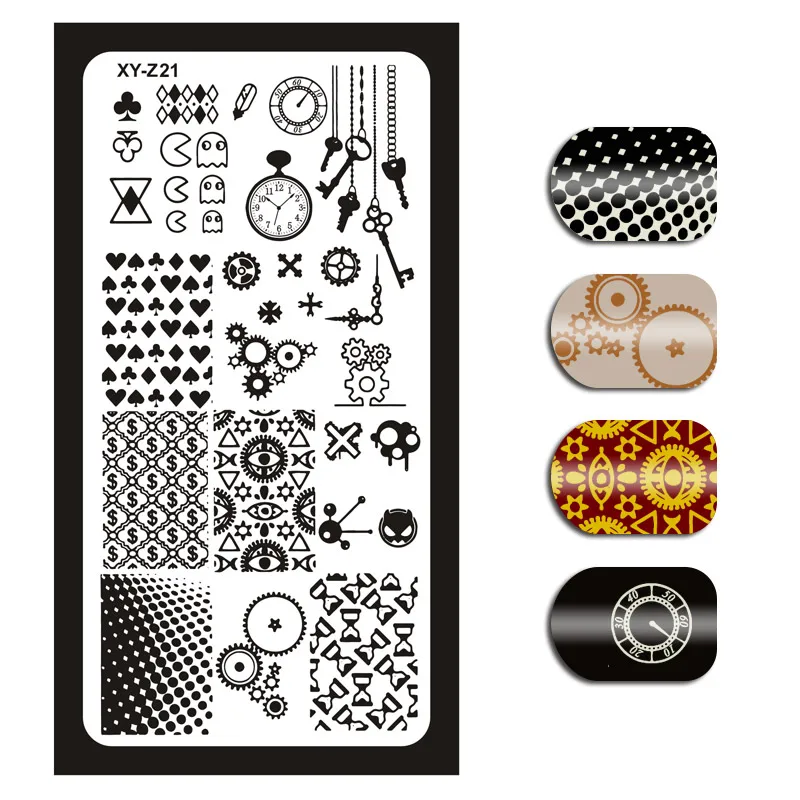 1Pc 6x12cm Nail Stamping Plates Flowers/Heart/ Pattern/English Letters DIY Hot Designs Stamp Template Nail Polish Stencils XY18