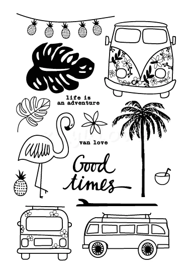 

Flamingos/good times/Transparent Clear Stamps for DIY Scrapbooking/Card Making/Kids Christmas Fun Decoration Supplies