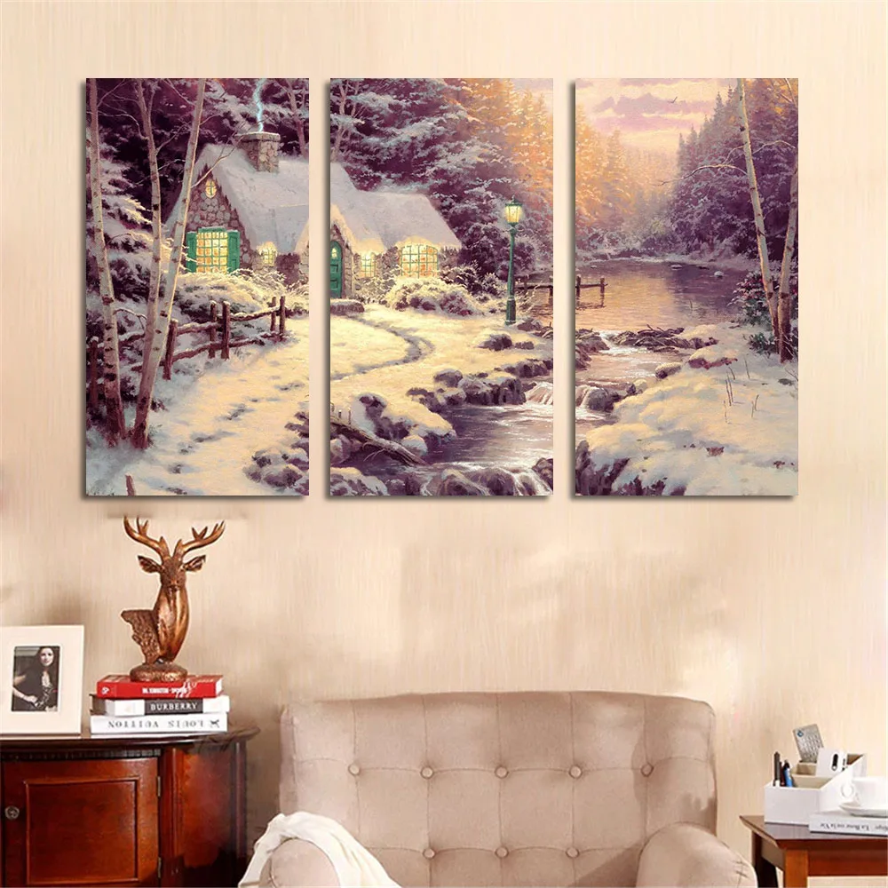Winter-Landscape-Painting-Abstract-Oil-Painting-Unframed-Home-Decoration-Wall-Art-Snow-Canvas-Painting-3-Pieces (5)