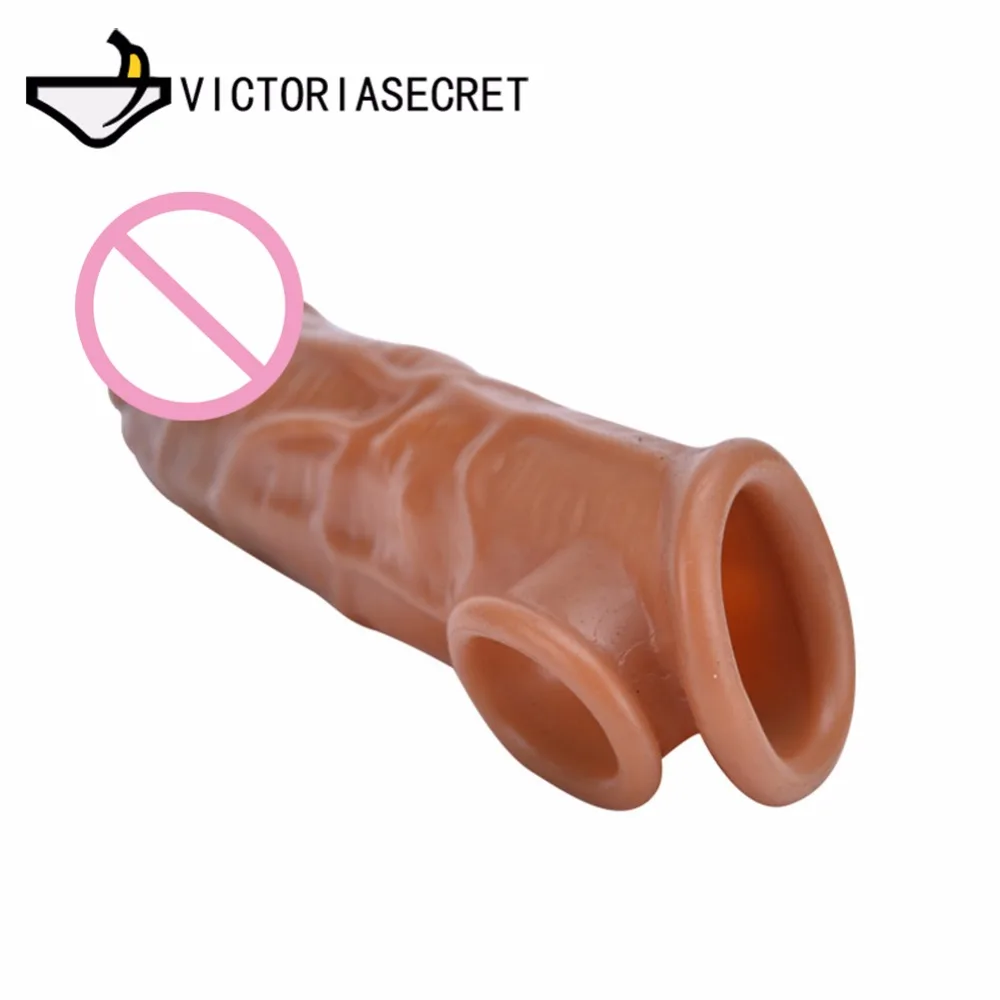 Delay Dildo Condoms Silicone Reusable Penis Sleeve Extend Dick Ring Male Penis Extension Sex Toys for Man Gay Adult Sex Product
