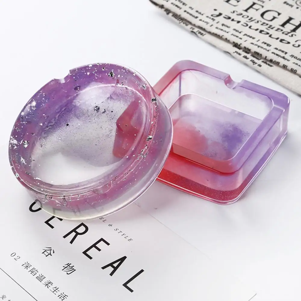

Reusable Resin Silicone Mold Resin Art Molds Include Round Square Resin Casting Molds for Concrete DIY Ashtray