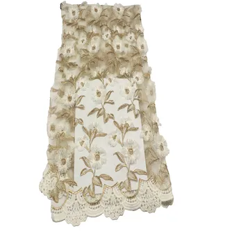 

Fine quality 3D Flowers lace fabric in fashion 2018 Popular Tulle lace fabric for evening dress A790-2