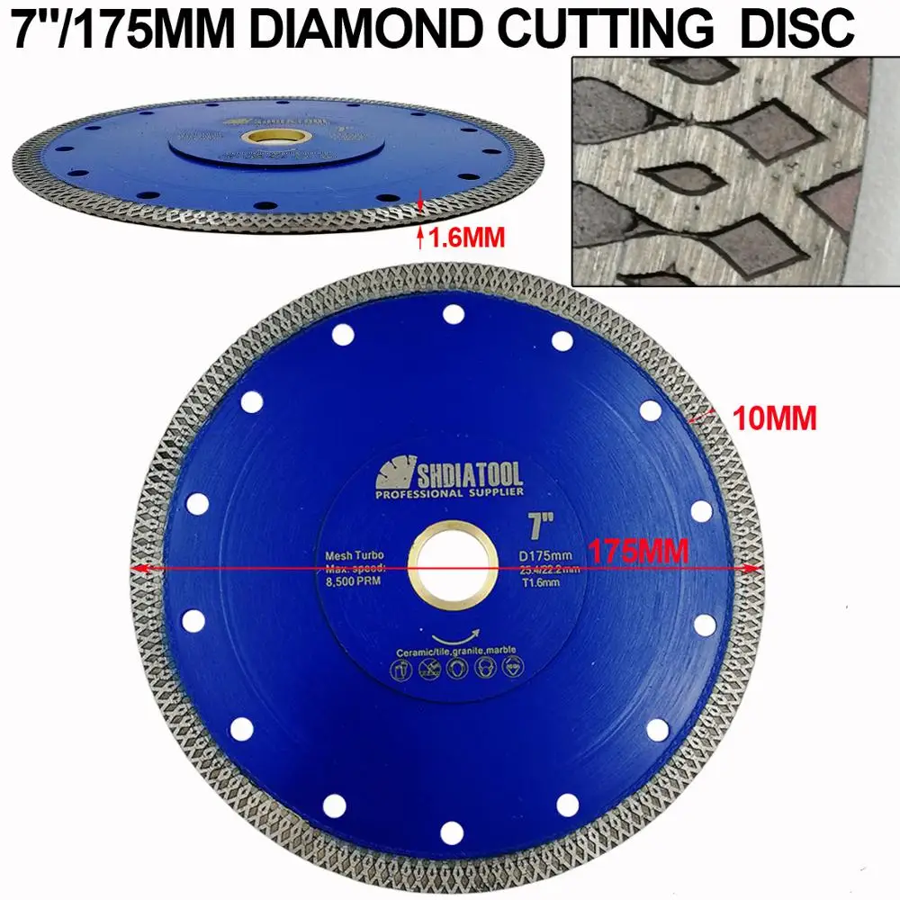 Dia 4" 4.5" 5" 7" 8'' 9" 10" 12" Hot pressed sintered X Mesh Diamond Saw blades Marble Tile Ceramic circular saw Cutting blades