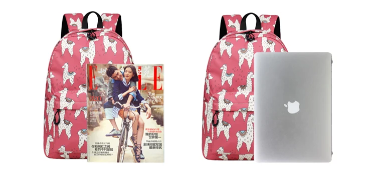 WINNER Backpack Cute Alpaca Print School Backpack Teenager Girls Water Repellent Fabric Laptop Bags Travel Mochila 2019 (1)