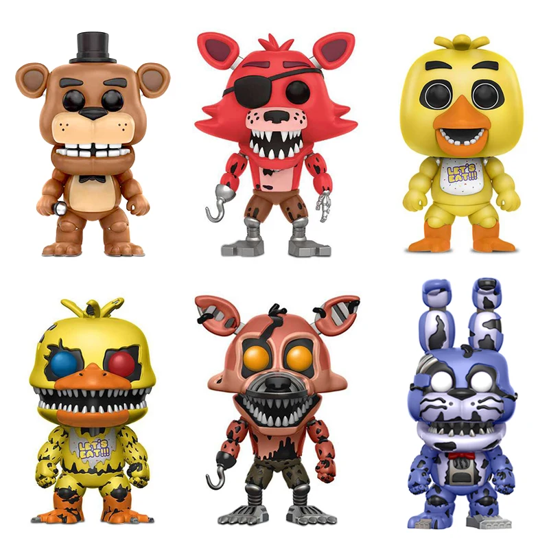 Five Nights At Freddy's Toys ПВХ 10 шт. фигурки кошмар мишка куклы винил FNAF Бонни и Чика Фокси