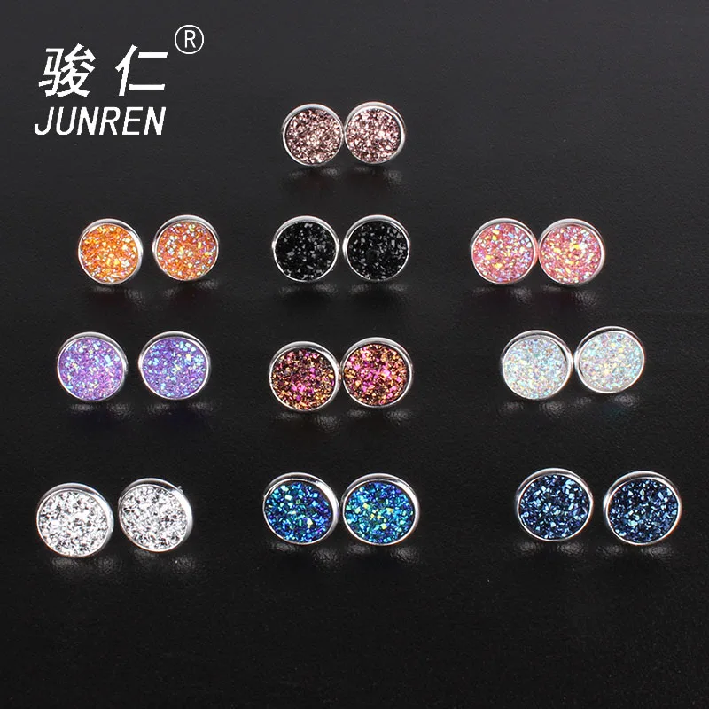 

Quick sell 10 colors New Fashion Shiny Austrian Crystal Rhinestone Brincos Ear Studs Earrings for Women Girl Female