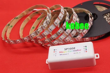 

5m WS2813 30/60 leds Smart led pixel strip,White PCB,IP30/IP67 Waterproof DC5V With SP105E Controller
