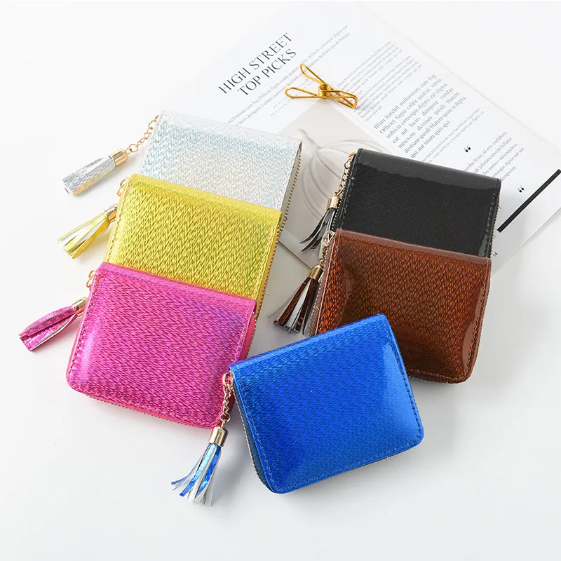 

2019 Solid Color Women New Wallet Fashion Simplicity Zipper Short Wallet High-Capacity High Quality Portable Purse