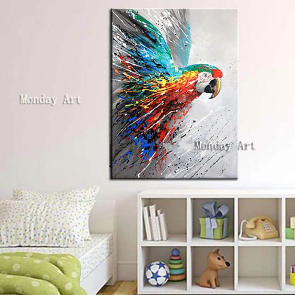 

Hand Painted eagle Animal Oil Painting wall Picture on Canvas canvas painting for Lving Room Wall Decor colorful eagle Painting