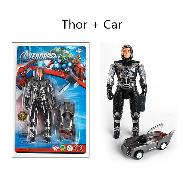Супер Герои Мстители 3 бесконечные войны фигурка яйцо игрушки Человек-паук Капитан Америка Халк вытяните назад автомобиль игрушки для детей - Цвет: Thor