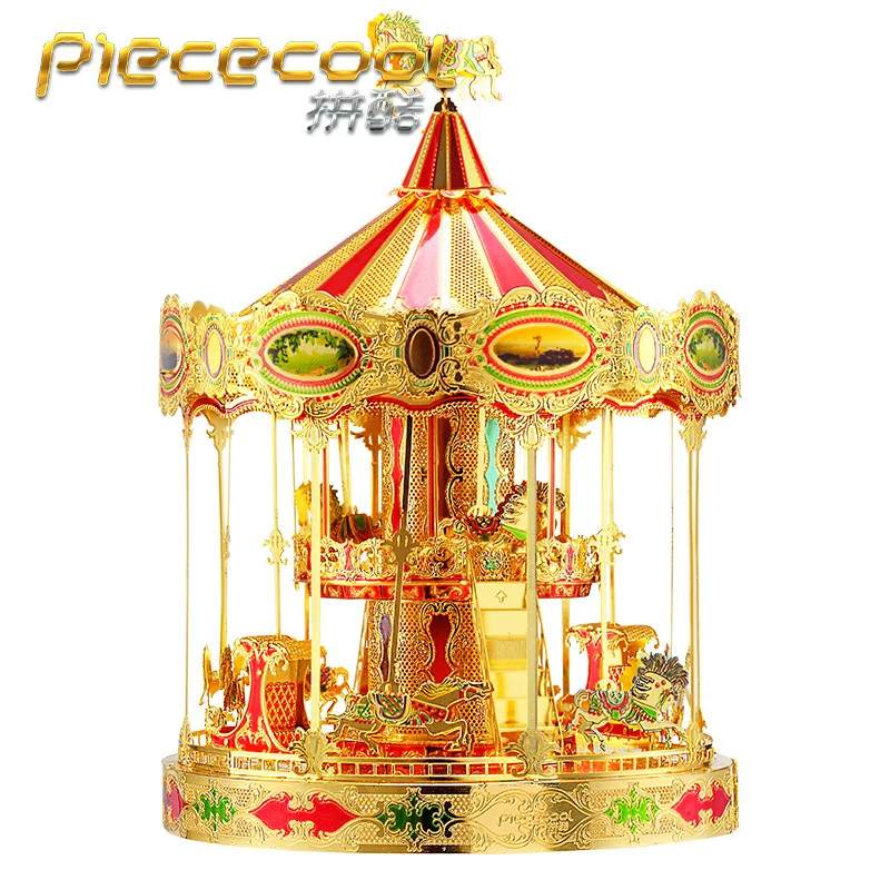 

Piececool 3D Metal Puzzle Figure Toy Merry On Around building model Educational Puzzle 3D Models Gift Jigsaw Toys For Children
