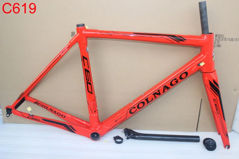 Flash Deal Black Red Colnago C60 bike frame 3K Carbon Road Frame fit both di2 mechanical Group C628 color racing bicycle Frame 14