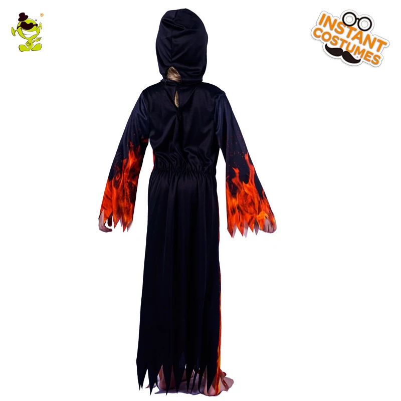 Детский костюм дьявола с огненным пламенем; Детские вечерние костюмы на Хэллоуин; карнавальные вечерние костюмы для мальчиков