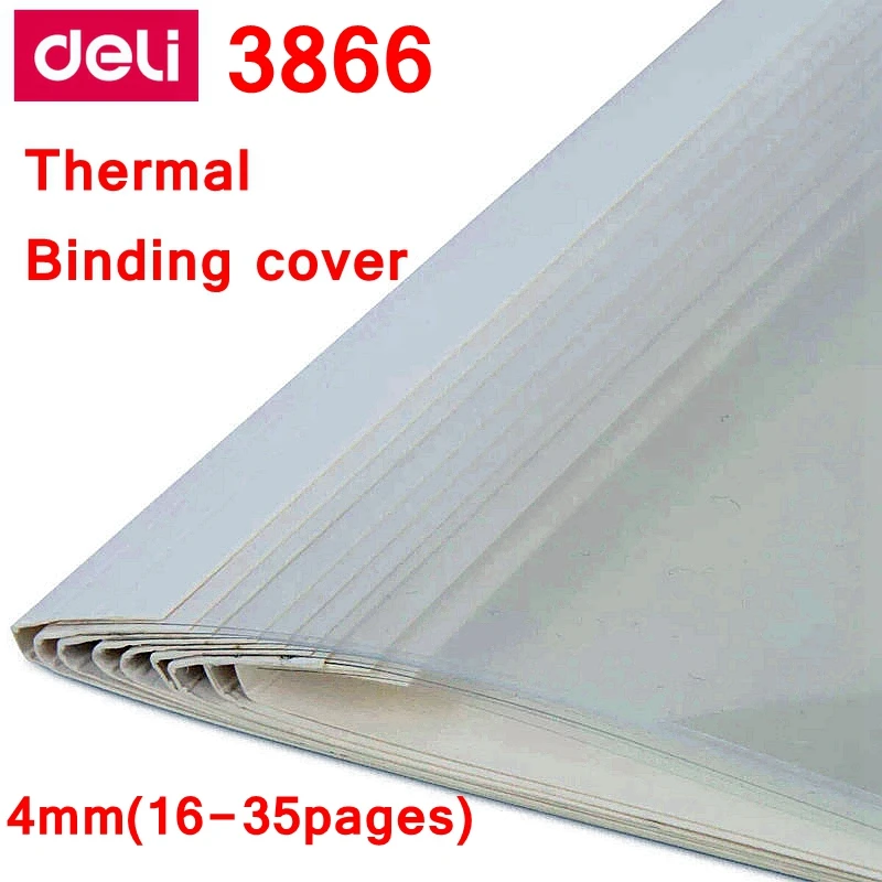 

[ReadStar]10PCS/LOT Deli 3866 thermal binding cover A4 Glue binding cover 4mm (26-35 pages) thermal binding machine cover