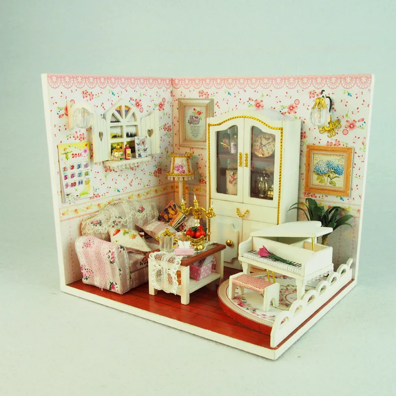 J006 Cute room Diy Doll House Handmade Wooden 3D Model Building Kits