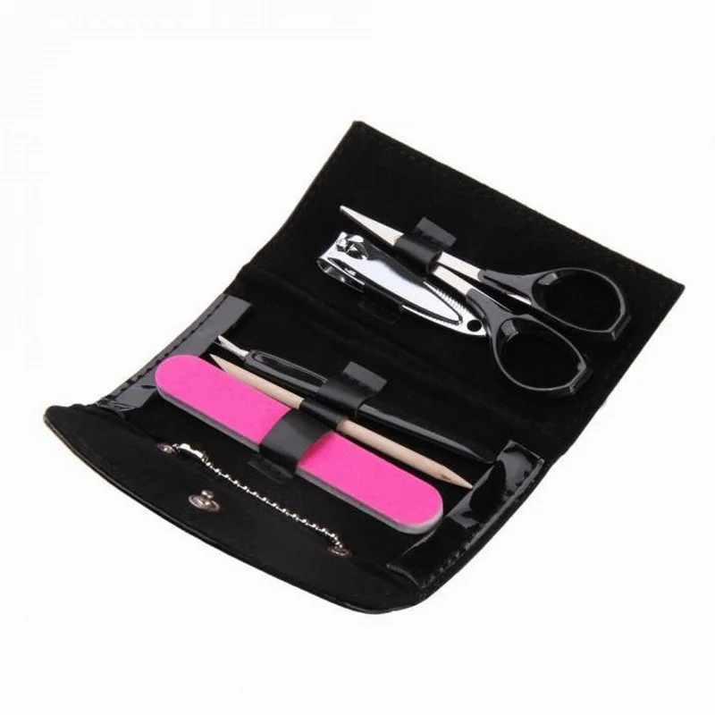 Nieuwe-Zwarte-Purse-Ontwerp-5-in1-Manicure-Set-50-set-partij-Pedicure-Grooming-Kit-Vrijgezellenfeestgunsten-Huwelijksgeschenken (1)