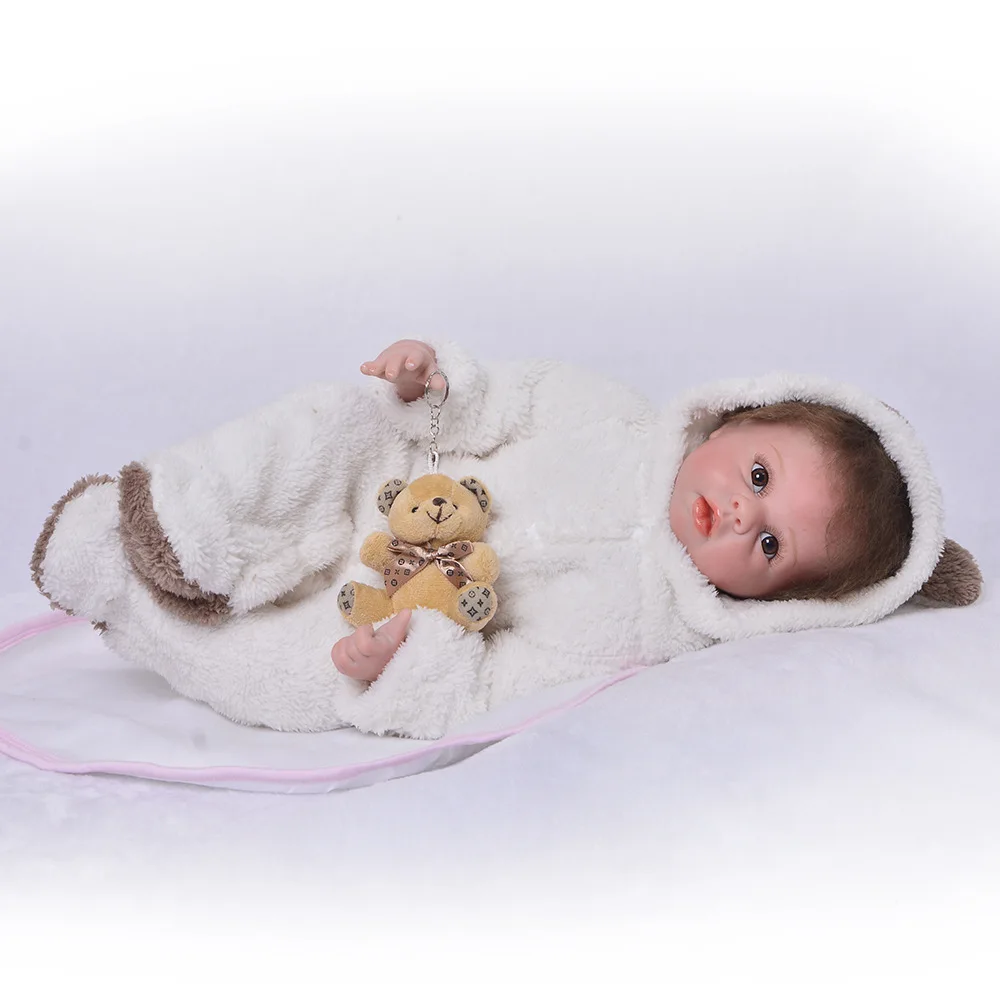 22 дюймов силикона Reborn Baby куклы Виниловые Игрушки для девочек от 3 до 7 лет Детские