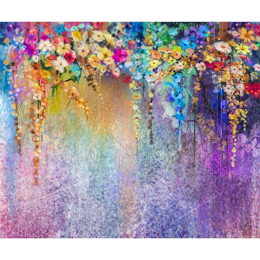 Художественный тканевый фон для фотосъемки с цветными цветами для детской фотосъемки Виниловый фон для студийной фотосъемки