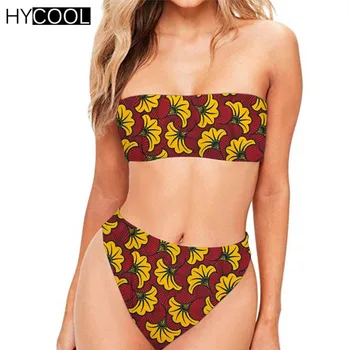 

HYCOOL Retro Floral Printing Sexy High Waist Bikini Women Swimsuit Summer Large Size Swimwear Female Bathing Suit Beach Wear New