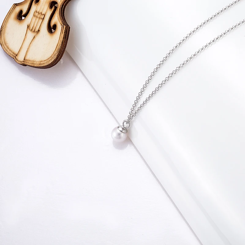 AINUOSHI роскошное ожерелье из стерлингового серебра 925 пробы кулоны натуральный жемчуг пресной воды 7-8 мм круглый жемчуг женские обручальные Подвески подарок