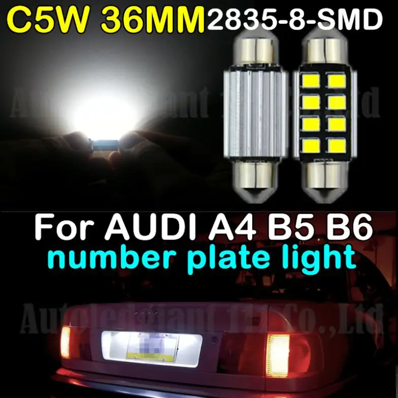 

2x Canbus Pure White C5W 36mm Led 2835 SMD Number Plate Light Bulb For Audi A4 [2004-2008] (B5) [1999-2000] (B6) [2000-2001]