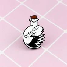 Broken Experiment Bottle CHEMICAL X Bottle Brooch Chemical Bottle Needle Chemistry Laboratory Scientific Researcher Jewelry Gift