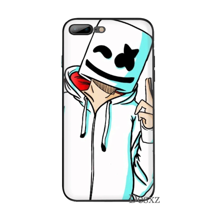 Силиконовый ТПУ чехол для телефона Marshmello iPhone 11 Pro X XS Max XR 6 6s 7 8 Plus 5 5s SE защитный