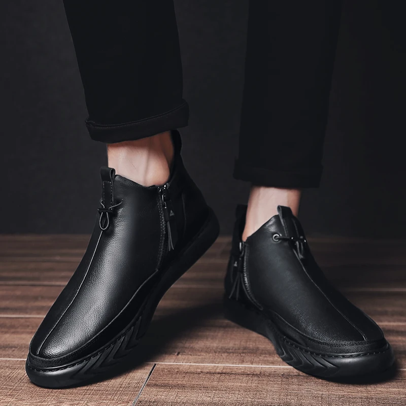 Новинка года; модная мужская обувь; уличные мужские Прогулочные кроссовки; Черная мужская повседневная обувь; мужские кожаные туфли на плоской подошве; chaussure homme