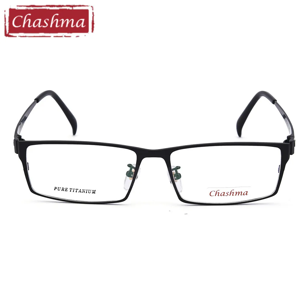 US $31.24 Chashma Gentlemen Pure Titanium Eyeglasses Frame Lentes Opticos Gafas Top Quality Titanium Frames Male Big Frames Eye Glasses