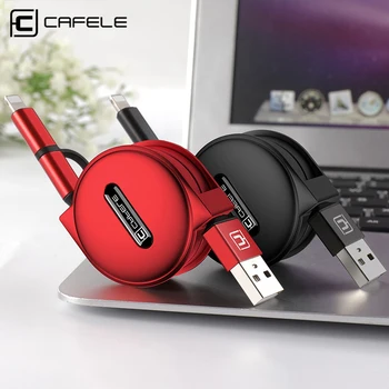 

CAFELE 2 in 1 retractable USB fast charging Cable for iPhone X Xs Max 8 6s plus micro usb cable for Samsung xiaomi huawei 100cm