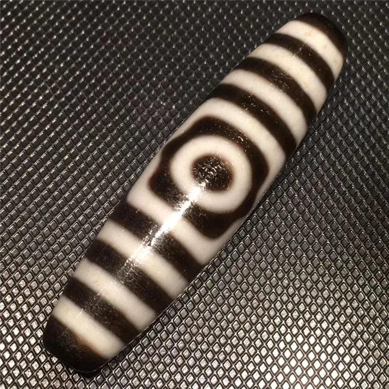 

190707-2 High Oily Baojiang Cinnabar Dzi beads 3 Eyes 15mm*60mm Big Wisdom Totem Amulets Talisman Treasure