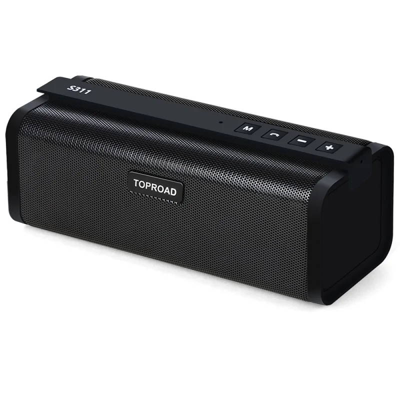 TOPROAD Портативный 10 Вт Bluetooth динамик HIFI беспроводной стерео большой мощности Soundbox сабвуфер Колонка динамик s поддержка TF FM радио AUX - Цвет: Black speaker