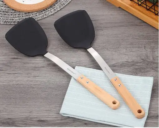 1PC Silicone Spatula Turner Flexible Stainless Steel Core Heat-Resistant Easy Clean Non Stick- Kitchen Utensil PK 007