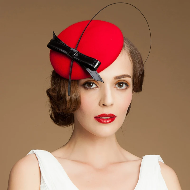 2016 New Paris fashion Small Party ladies wool felt fedora hat for