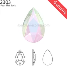 Оригинальные кристаллы Swarovski 2303 груша с плоской задней частью без горячей фиксации Стразы для дизайна ногтей DIY украшения одежды