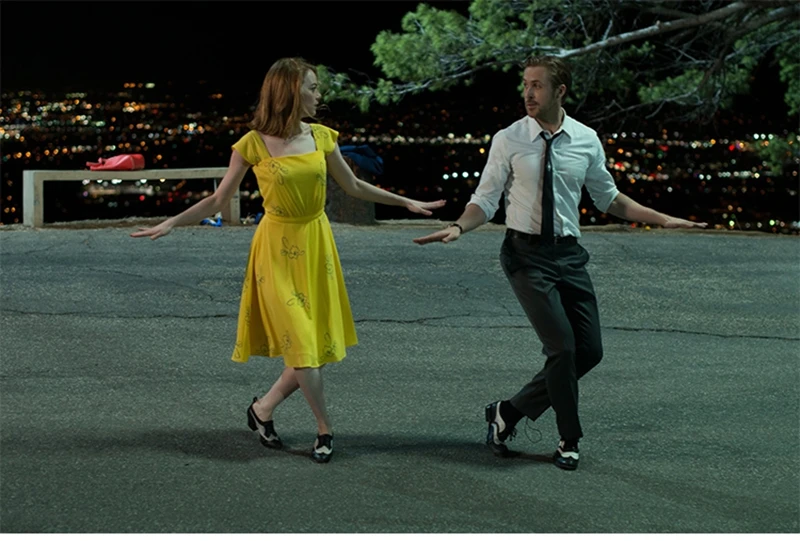 2017 La La Land Dress Mia Emma cosplay costume Stone Summer Dress Yellow Floral print Skater woman party Dress Vestidos (7)