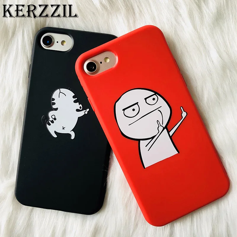 Милый мультяшный Силиконовый противоударный чехол Kerzzil для iPhone X 6s 6 из ТПУ с