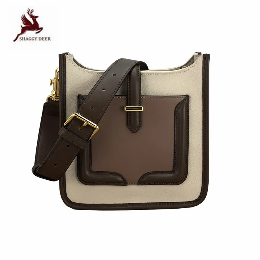 

New Cow Leather Mixed colors Lady causal Crossbody genuine leather small flap Wide Shoulder Strap luxury bag