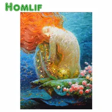 5D обычай алмаз живопись эйген фото Фэнтези Винтаж Русалка Мандала греческие 3d алмазов картина вышитая крестом Дерево