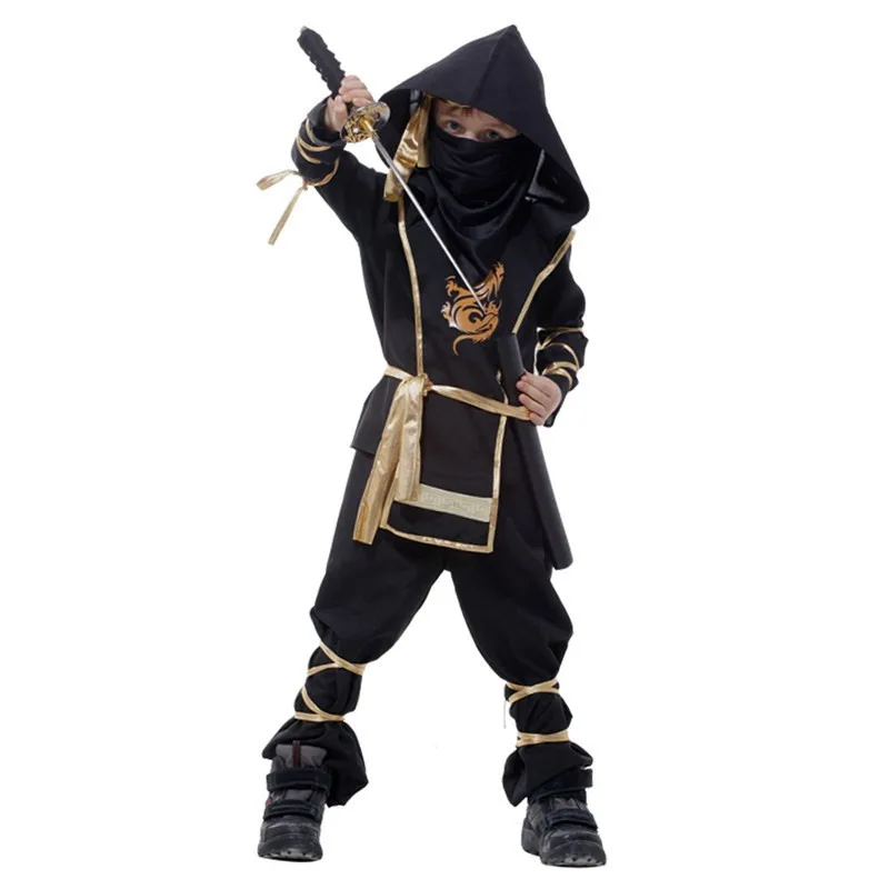Childs Ninja Costume Accessories Boys Samurai Warrior Fancy Dress Outfit