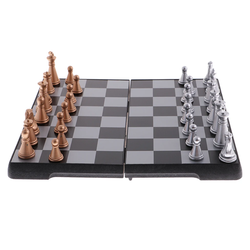 

Durable Magnetic Travel Chess Set With Folding Chess Board&32pcs Chess Pieces Educational Toys for Kids and Adults High quality