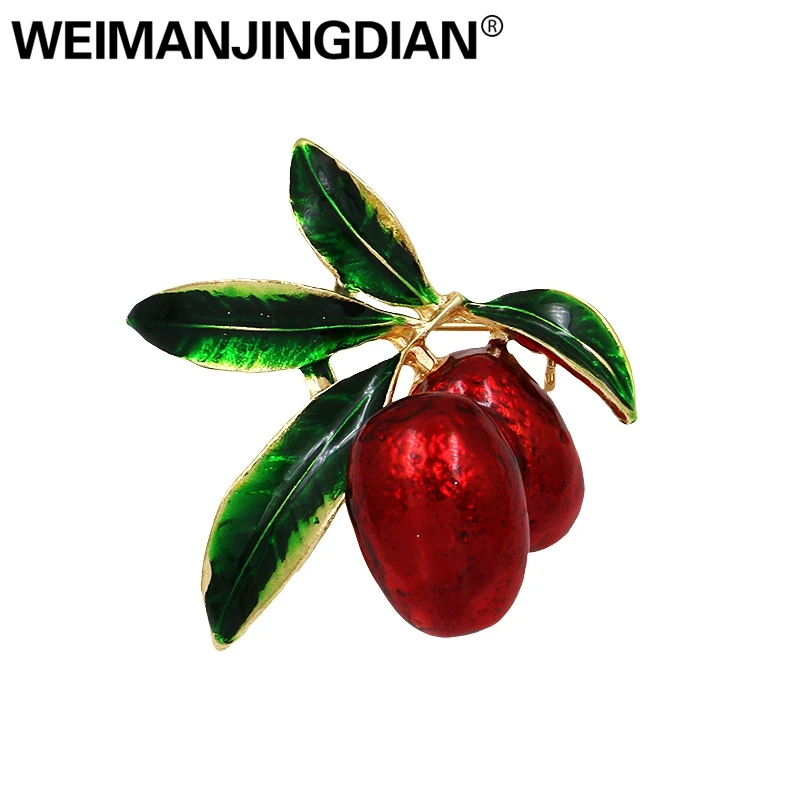 Женская эмалированная брошь WEIMANJINGDIAN зеленая/оранжевая/красная/синяя в форме