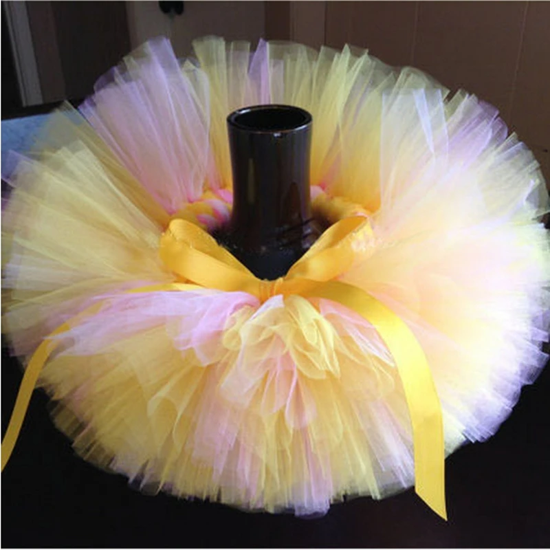 

In Stock Kids Girl Skirts Rainbow Handmade Tutu Skirts For Princess Baby Birthday Party Photography Skirts