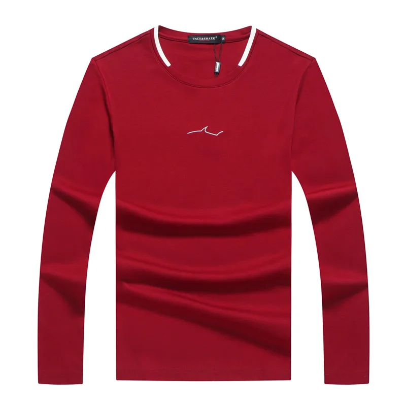 TACE& SHARK бренд Осенняя мужская повседневная хлопковая Футболка Homme модная футболка с принтом акулы с длинным рукавом мужские футболки для фитнеса - Цвет: 8921