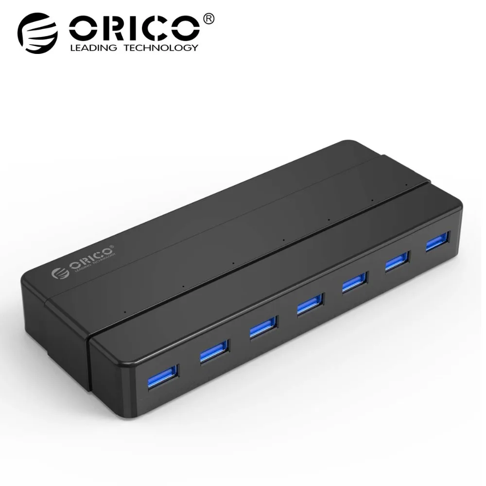 

ORICO USB HUB High Speed 7 Ports USB3.0 Splitter Desktop Hub 5 Gbps with 12V2.5A Power Adapter USB3.0 HUB for Laptop PC Computer