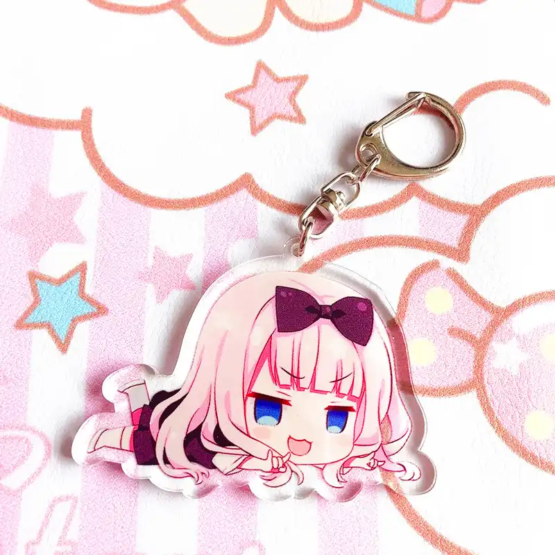 5 Types Anime Kaguya Sama Love Is War Keychain Fujiwara Chika Shinomiya Kaguya Keychain Doubleside Pendant Keyring