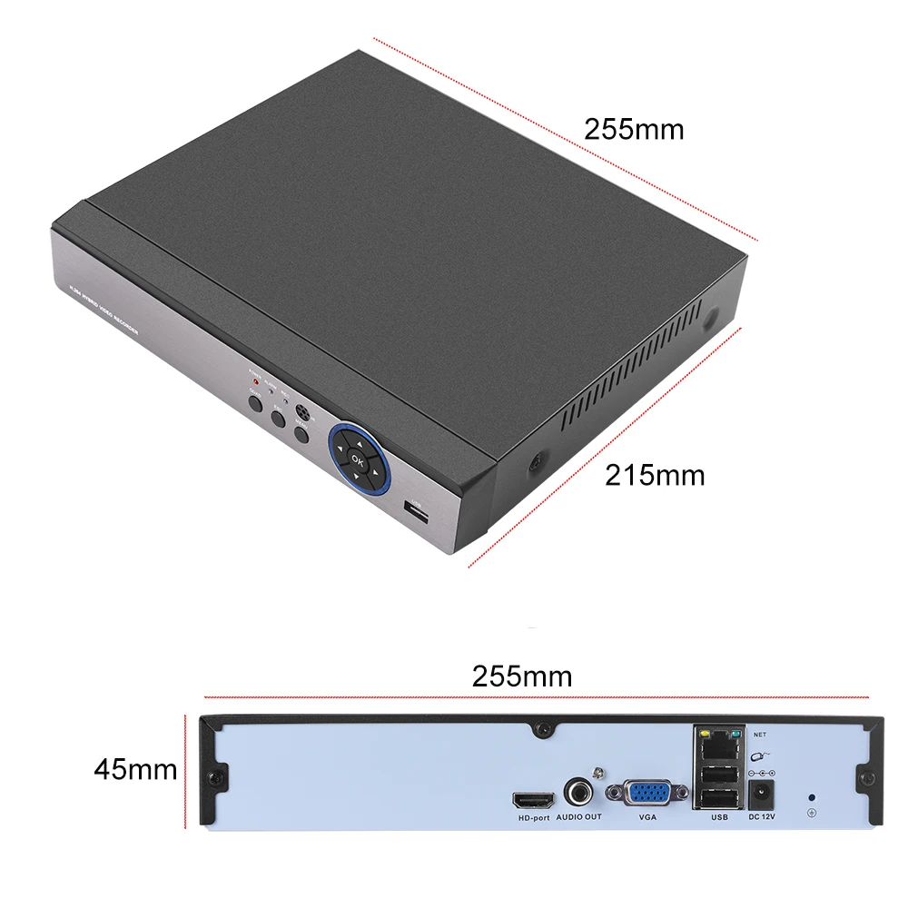 USAFEQLO металлический чехол H.265 NVR VGA HDMI 4CH 8CH 16CH CCTV NVR 5M 4M 3M 1080P IP камера ONVIF 2,0 система безопасности 16CH 5M NVR